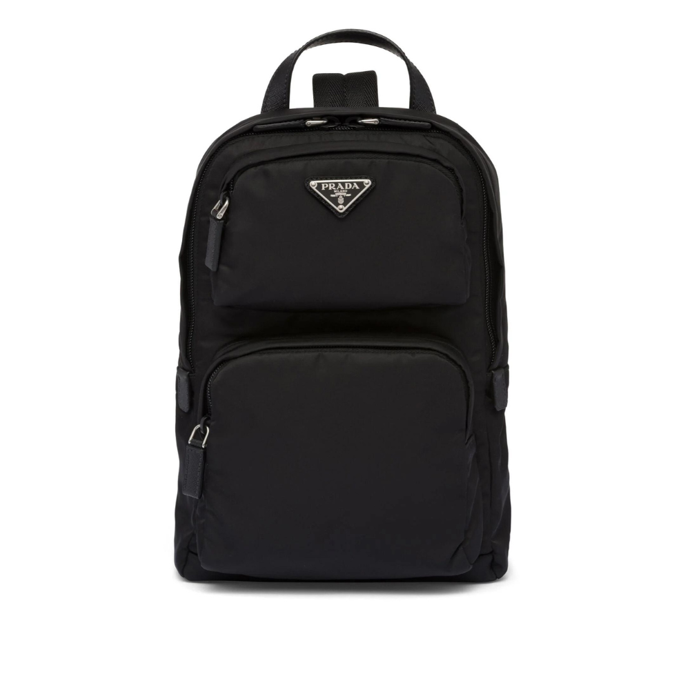 Prada logo backpack sale