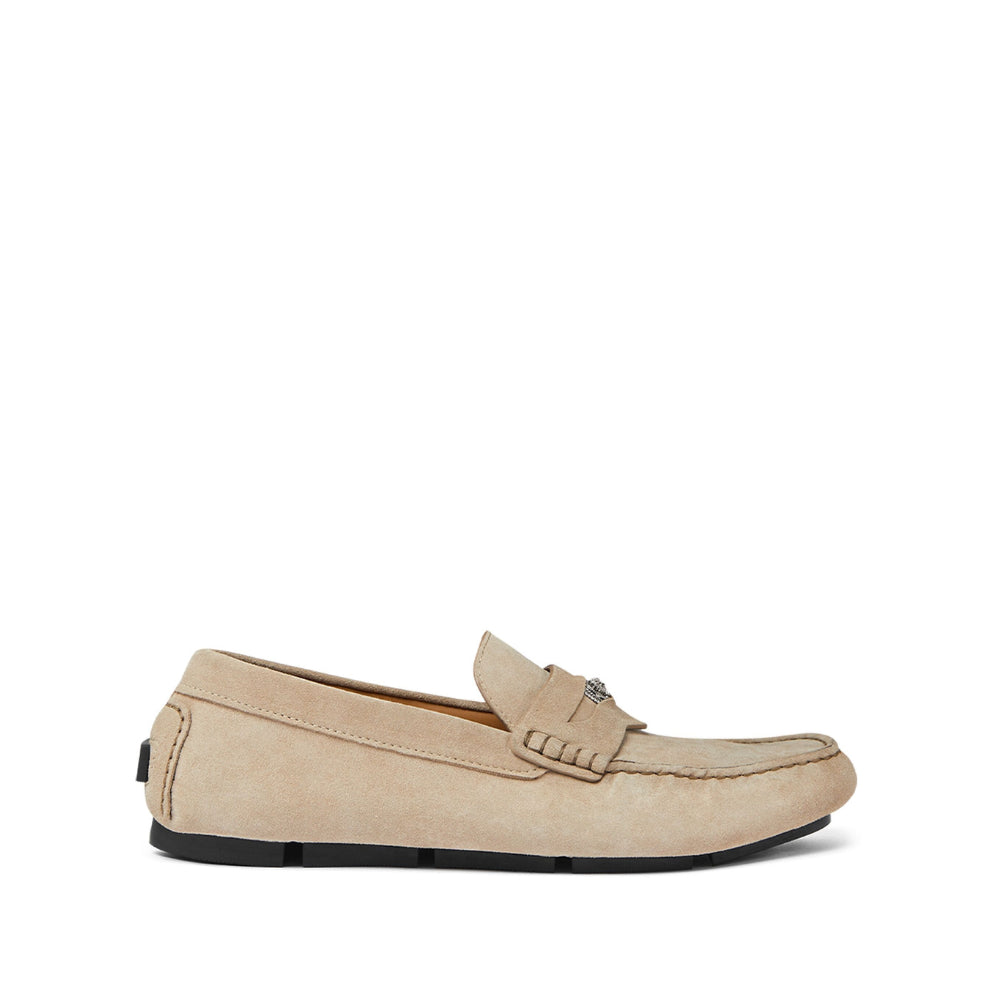 Versace Medusa Head Suede Loafers - Classic Refined Style