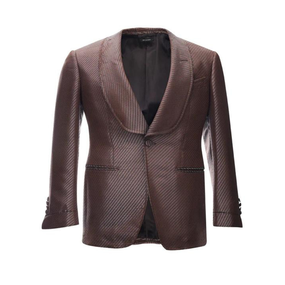 Tom Ford Brown Bronze Silk Smoking Jacket - Opulent Luxury