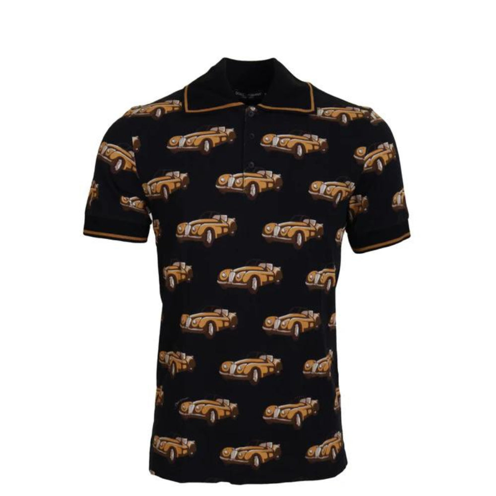 Dolce & Gabbana Car Print Polo T-Shirt - Sophisticated Style