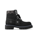 LV x Timberland boots front view in black leather