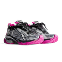 Runner Sneaker – Silver / Black / Neon Pink