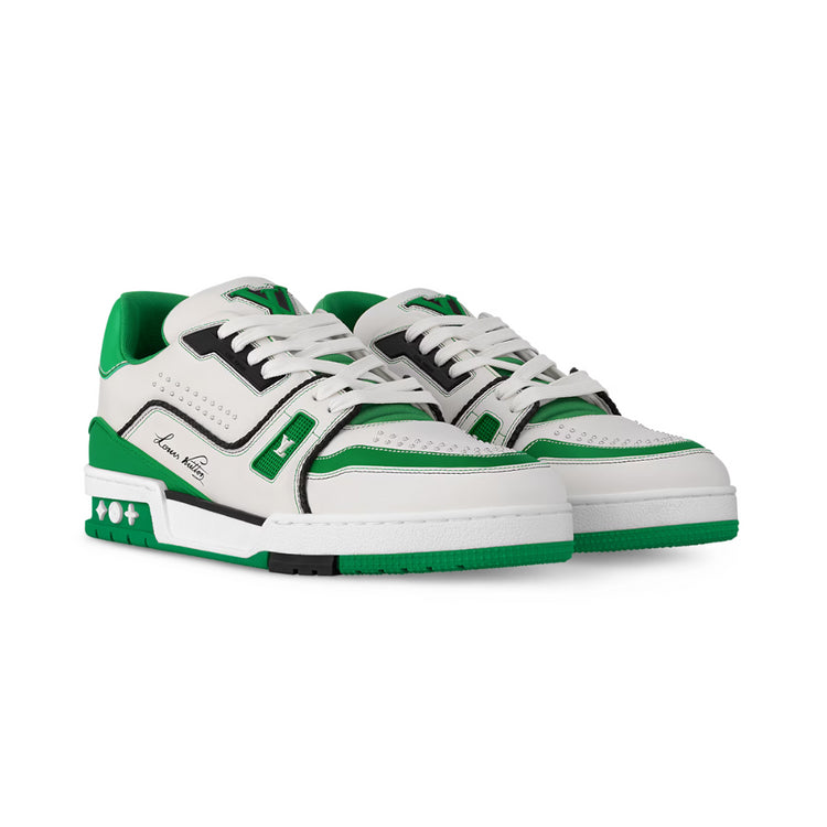 LV Trainer Sneaker - Vibrant Green & Vintage Style