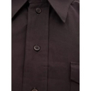 Dark Brown Cotton Shirt with Pockets