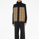Check-print padded gilet