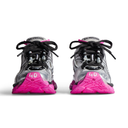 Runner Sneaker – Silver / Black / Neon Pink
