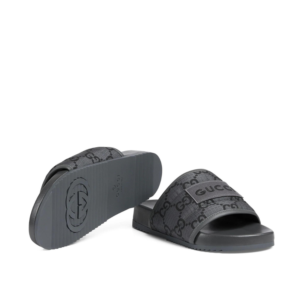 Gucci GG Damier Padded Slides - Eco-Friendly Luxury