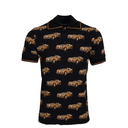 Black Car Print Short Sleeve Polo T-Shirt - Luxuryzion
