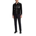 Leather Trim Suede Shirt - Luxuryzion
