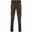 Monogram - Detail Slim Cut Jeans - Luxuryzion