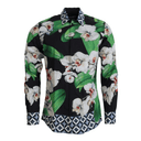 Multicolor Floral Slim Gold Formal Shirt - Luxuryzion